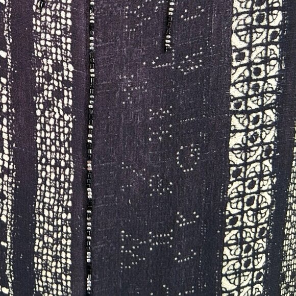 Gary Graham Silk Beaded Shift Dress Sage Green Black Glass Beads SZ 2 - Picture 5 of 12